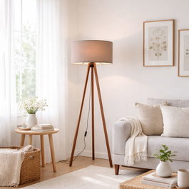 Opviq Lámpara de Pie AYD-1531 Beige y Marrón